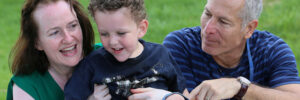 Leanne with her son James and Northcott Therapist Alfred