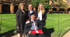 Ben at his graduation with his family