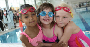 3 girls at the primary school swimming carnival