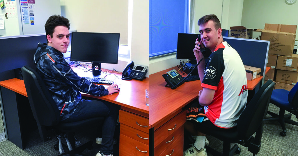 Northcott Work and Study Skills customers Ben and Jack at a desk