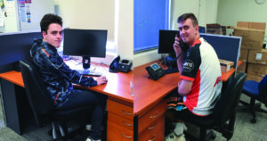 Northcott Work and Study Skills customers Ben and Jack at a desk