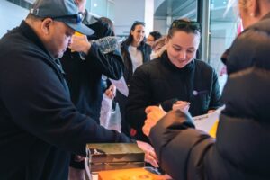 Support Workers signing in for the festival