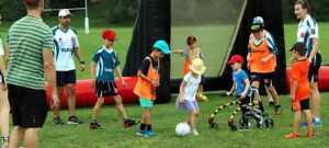 Kids playing soccer