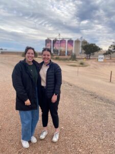 Two women outdoors in rural location