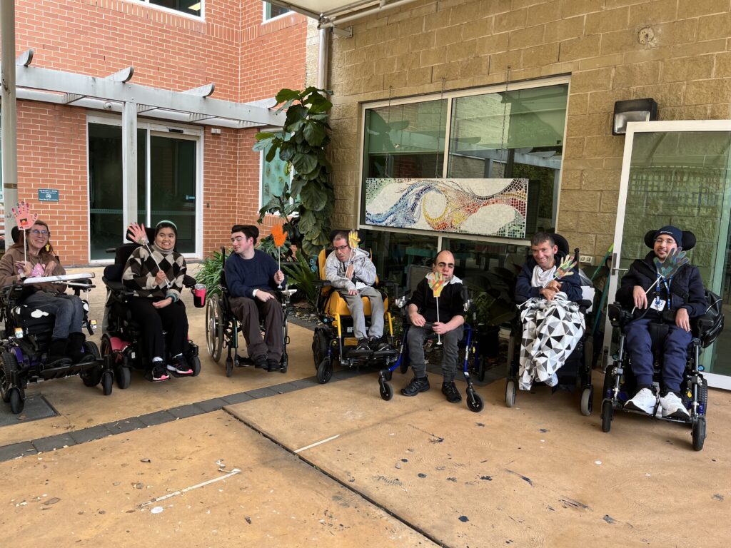 Group of people together in garden