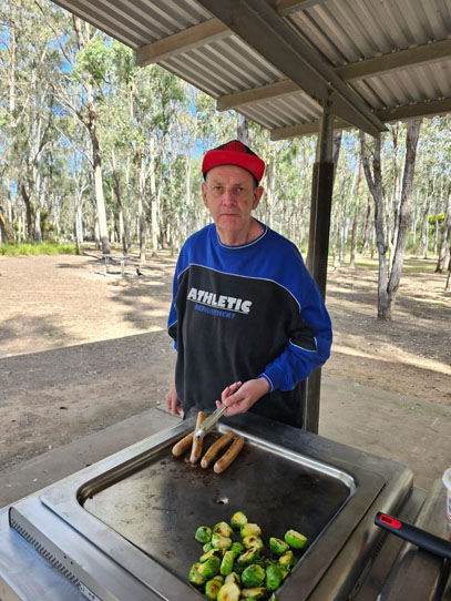 Man cooking at BBQ