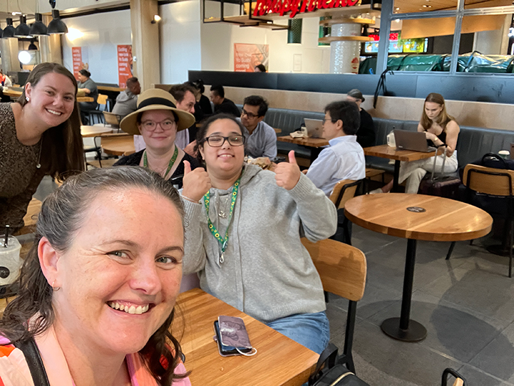 Four women in a cafe