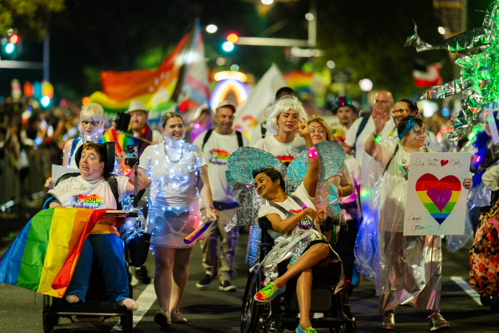 People in a a parade