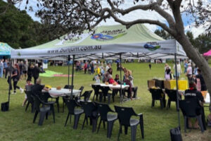 Ballina Community Day - groups of tables and stalls